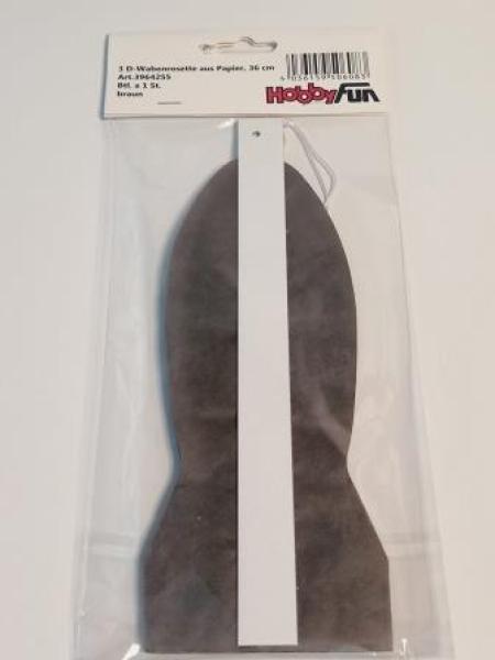 3D-Wabenrosette aus Papier, 36 cm, braun, Btl. à 1 St.