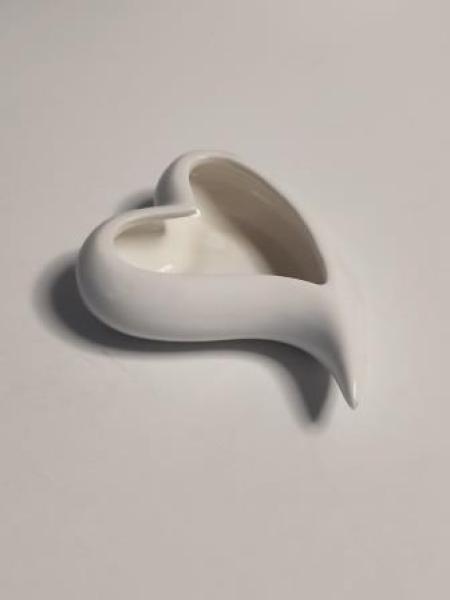 Keramik Herz-Schale ca. 11 cm, weiss