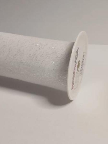 Glitzer-Tüll 20 cm x 10 m, weiss/silber   ldm