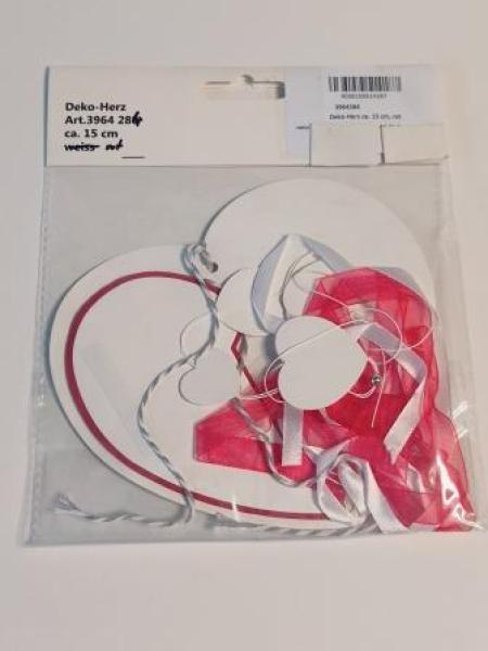 Deko-Herz ca. 15 cm, rot