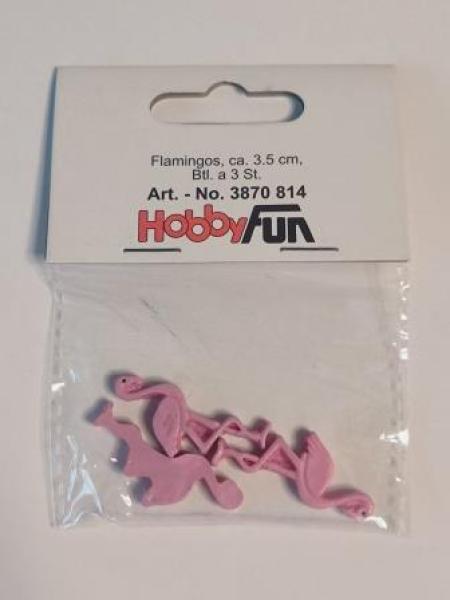 Flamingos, ca. 3,5 cm, Btl. à 3 St.