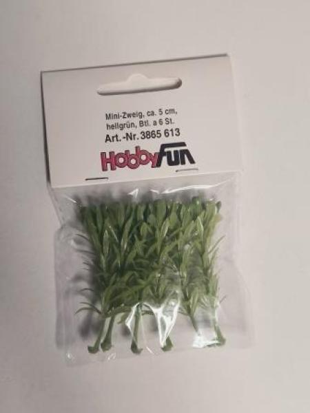 Mini-Zweig, ca. 5 cm, hellgrün, Btl. à 6 St.