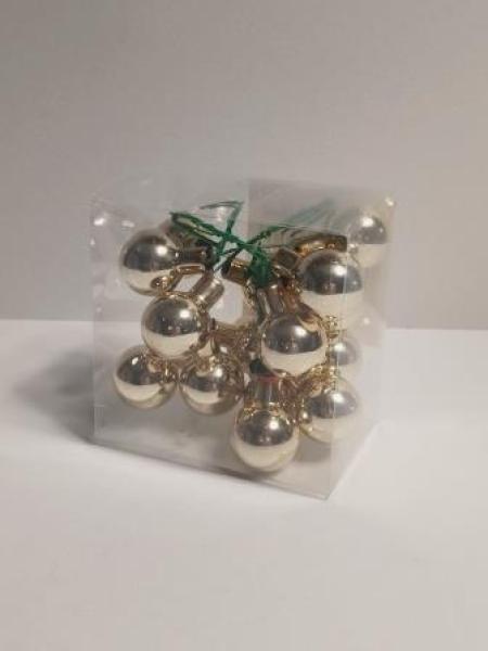 Glaskugeln am Draht, gold Ø 25mm, 16 St.