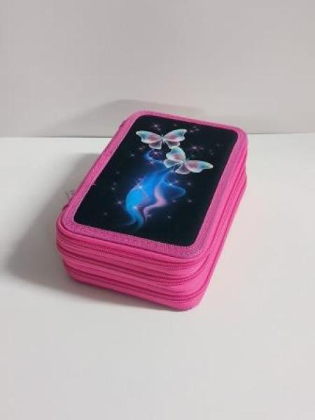 Idena Federmappe Triple Schmetterling 47teilig