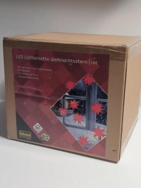 Idena 10er Weihnachtssterne LED Lichterkette rot