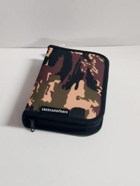 EBERHARD FABER Federmäppchen befüllt Camouflage grün 32 teilig, 19,6 cm
