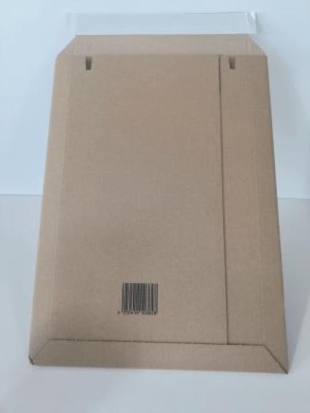 Versandtasche für B4+ Wellpappe braun hk m.Aufreißfaden Innenmaß: