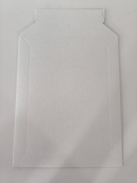 Versandtasche weiß Vollpappe hk m. Aufreißfaden für B5+