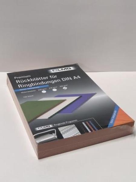 100 LMG Rückwände für Bindemappen orange 	Lederstruktur