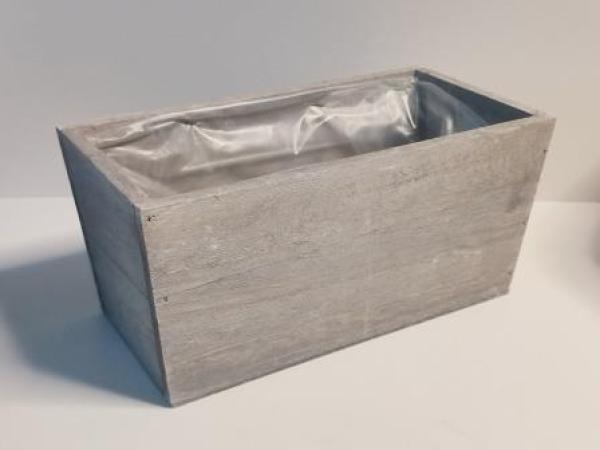 Holzpflanzkiste rechteckig grau23 x 12 x 11