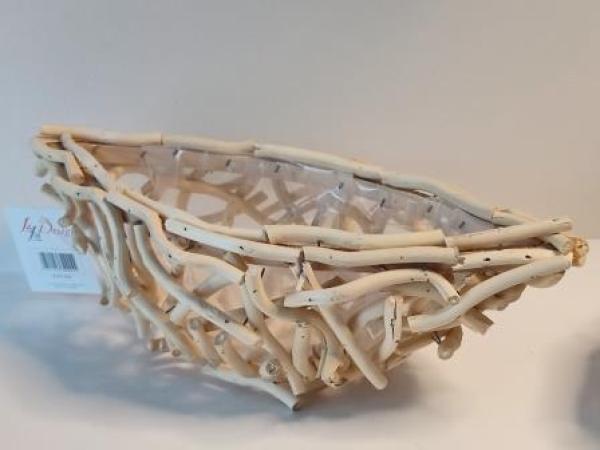 Pflanzschiff aus dicker Weise hell gebleicht35 x 17 x 11 x 13