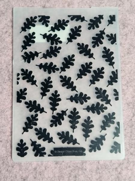 A6 Prägeschablone - Muster Eichelblätter