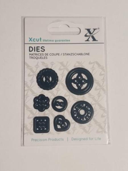 Mini-Stanzschablonen (7Stk) Knöpfe