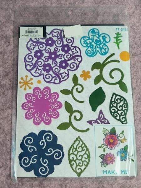 A5 Stanzschablonen-Set (15Stk) - Filigrane Blumen