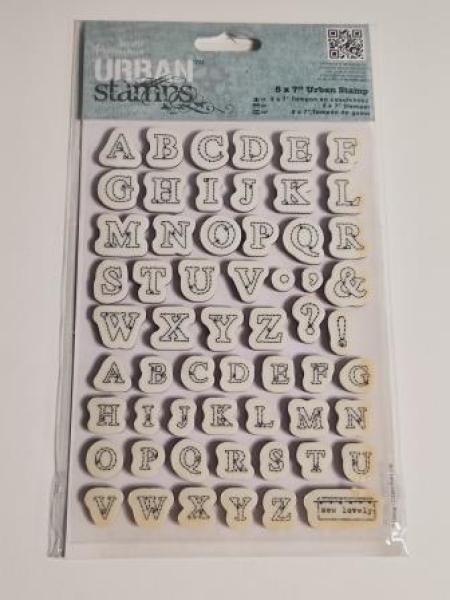 12 x 17cm Urban Stamp - Buchstaben Gestickt