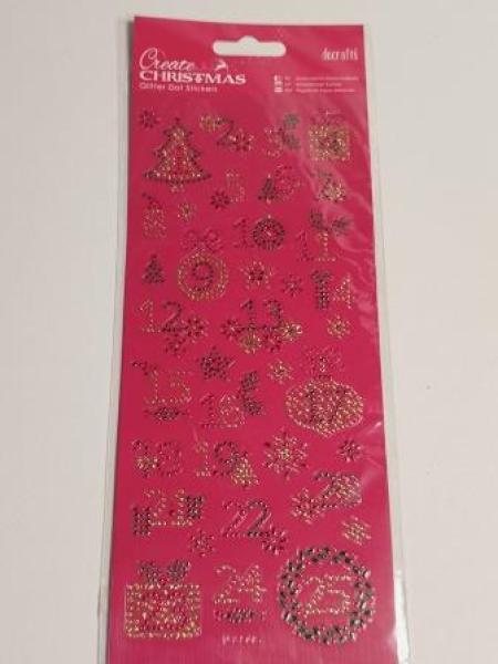 Glitter Weihnachtssticker rot