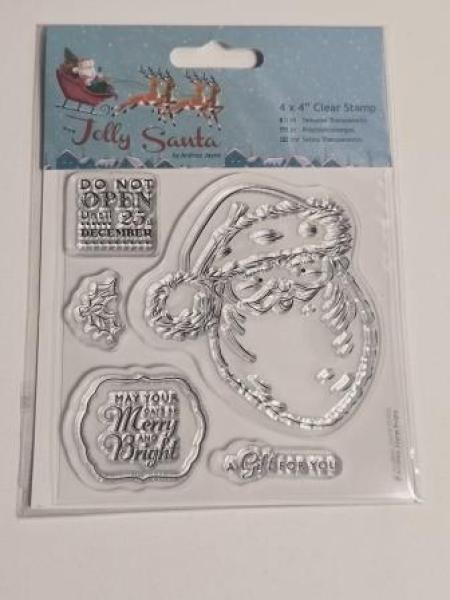 10 x 10cm Präzisionsstempel - Jolly Santa - Weihnachtsmann