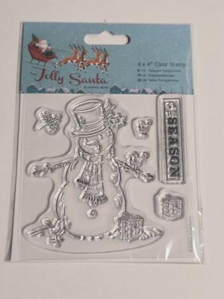 4 x 4" Clear Stamp (5pc) - Jolly Santa - Snowman