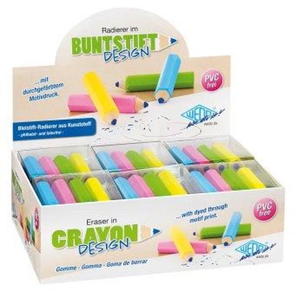 Radierer Buntstift Design 4er Box sort.