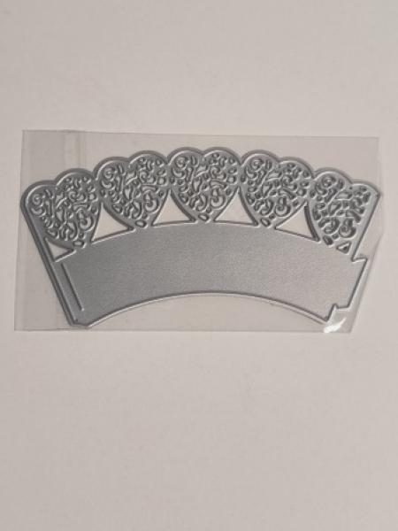 Stanzschablone  Herzrosette