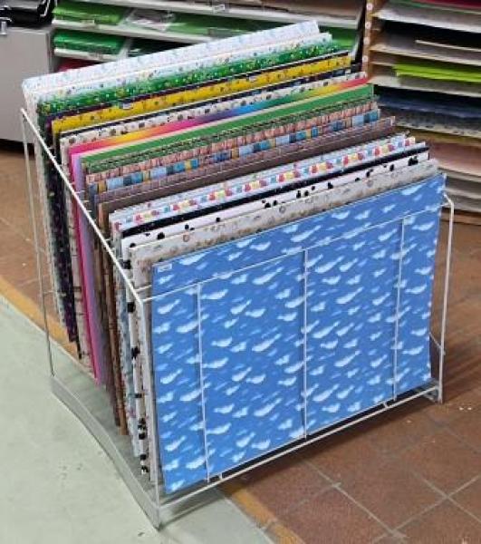 A2 Papier-Sortier-Bodenständer 20 Fächer weiss  leer