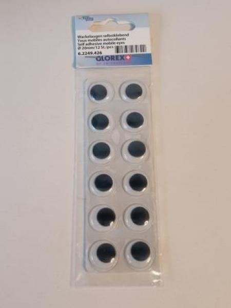 Wackelaugen 20 mm rund 12 St. Skl