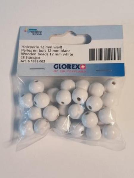 Holzperlen 12mm weiß