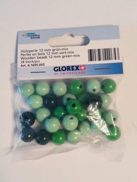 Holzperlen 12mm Grüntöne