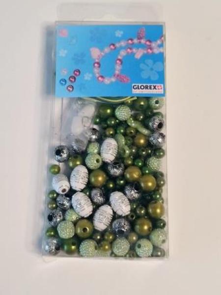 Perlen-Set grün/weiß  GLOREX 	61631002