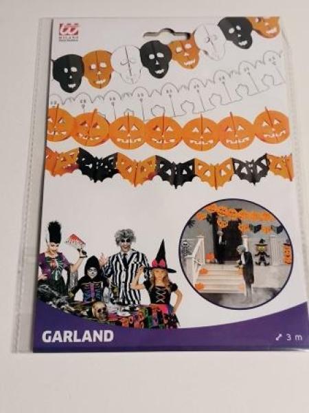 Girlande Halloween 3 m 4 fach sort.