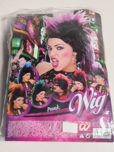 Perücke orange schwarz