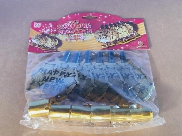 Luftrüssel Happy New YearGold, 6er Set