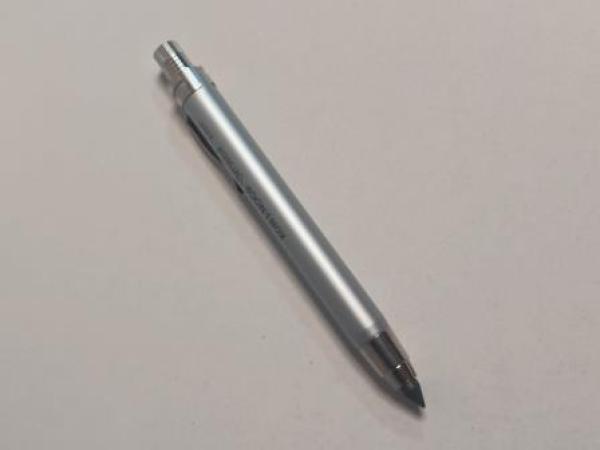 Druckbleistift Metall- Minenhalter 5,6 x 80 mm Mine - Silber - inklusive Minenspitzer und Clip > 15KK <