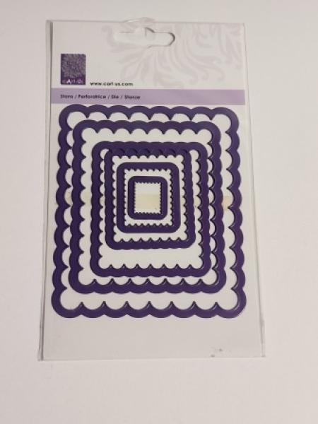 Stanzschablone Wellenrandrechtecke