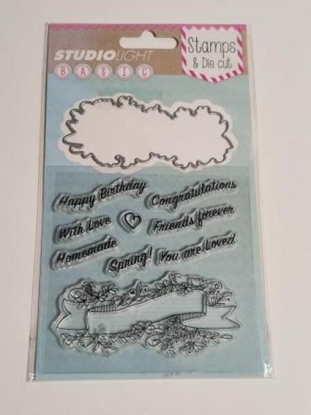 Stanzschablone und Stempel Happy Birthday