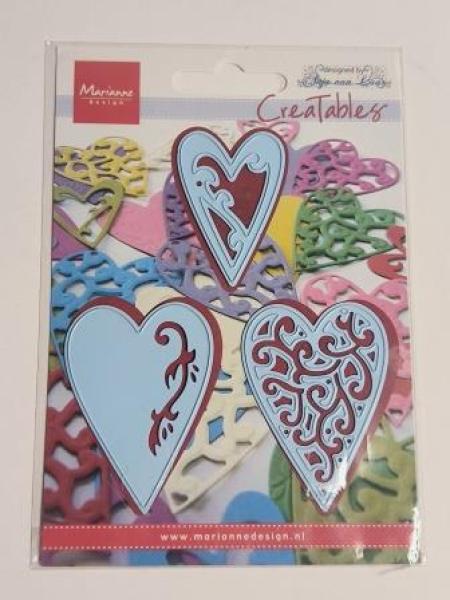 Stanzschablone Herzen