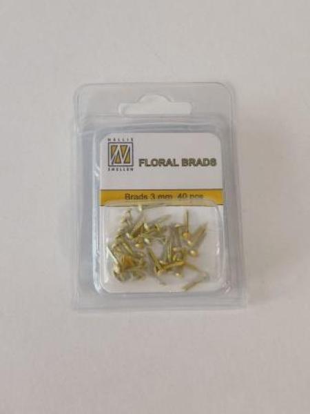 Nellie's Choice Snellen Floral Brads 3 mm,  gelb