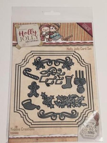 Card Set - Holly Jolly - Snijmal - Yvonne Creations