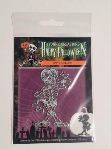 Die - Yvonne Creations - Happy Halloween - Happy Skeleton