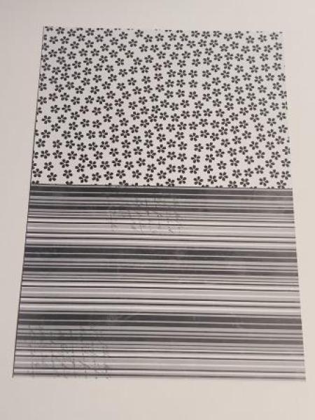 Doublesided background sheets A4 black flowers