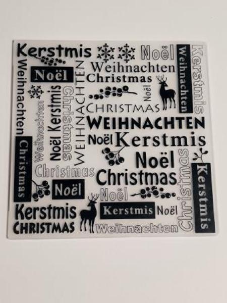 Multi Language Text Embossing Folders - Christmas