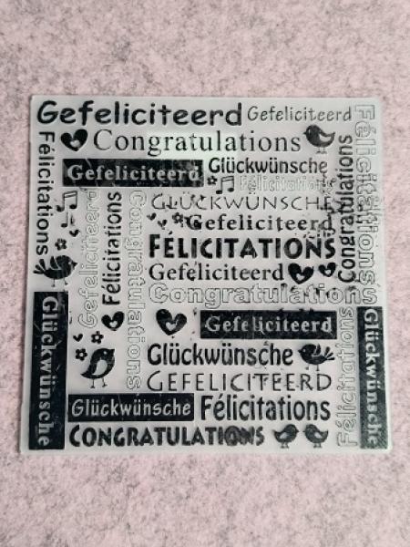 Multi Language Text Embossing Folders - Congratulations