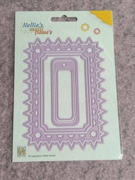 Multi Frame Dies rectangle with label Christmas star pattern