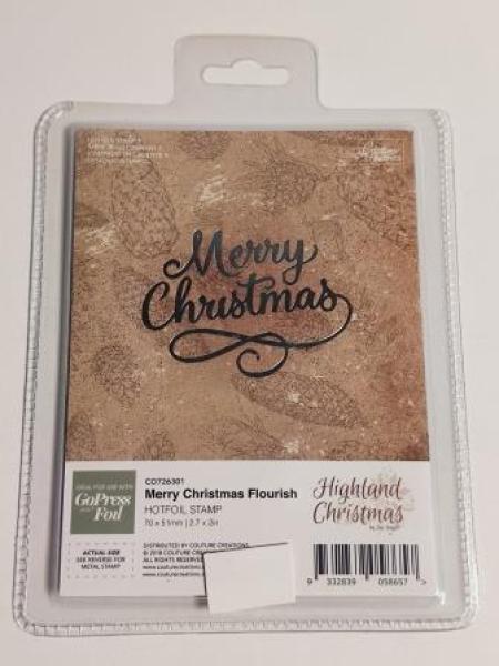 Hotfoil Stamp - Highland Christmas - Merry Christmas Flourish (1pc)