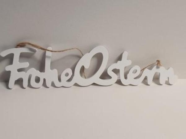 Schriftzug "Frohe Ostern" weiß ca. 29 cm