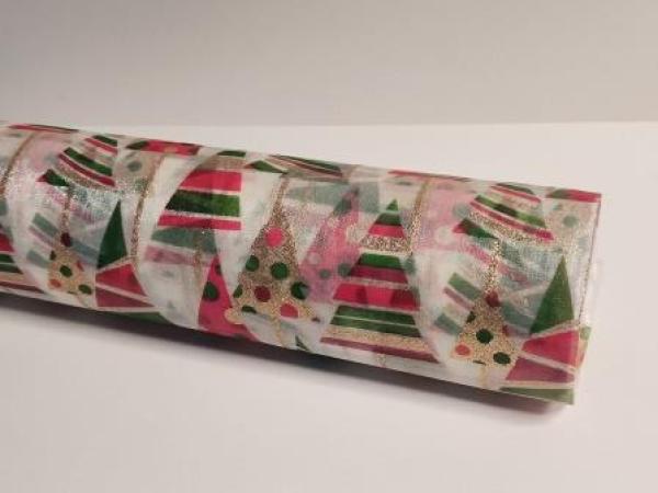 CREApop® Dekostoff 28 cm x 15 m, Tannenbäume  ldm