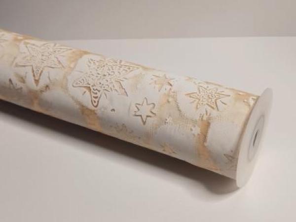CREApop® Dekostoff 30m x 15 m, Sterne creme  ldm