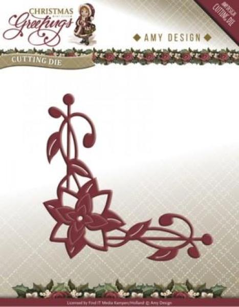 Die - Amy Design - Christmas Greetings - Poinsettia Corner
