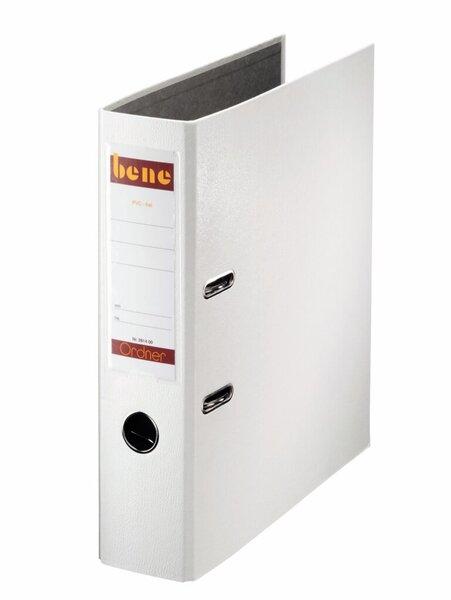Ordner A4, No.1, 8cm, o. Kantenschutz, weiß, Folienkaschiert, Griffloch,