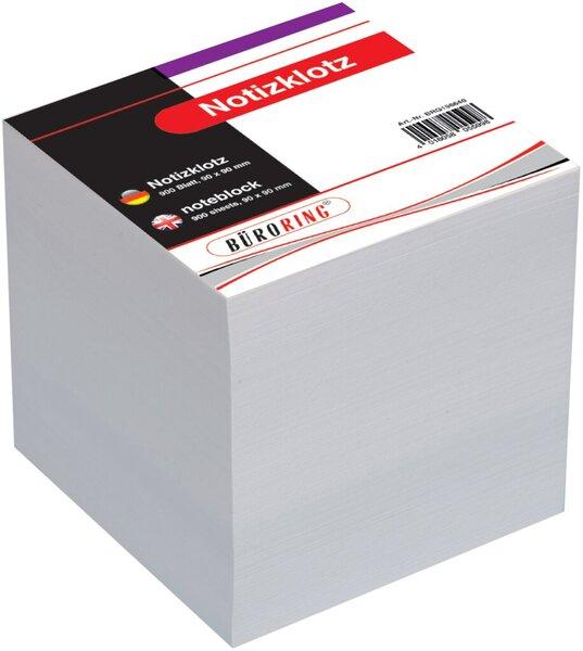 Büroring Notizklotz, weiß, ca. 700 Blatt, 90x90xmm, geleimt